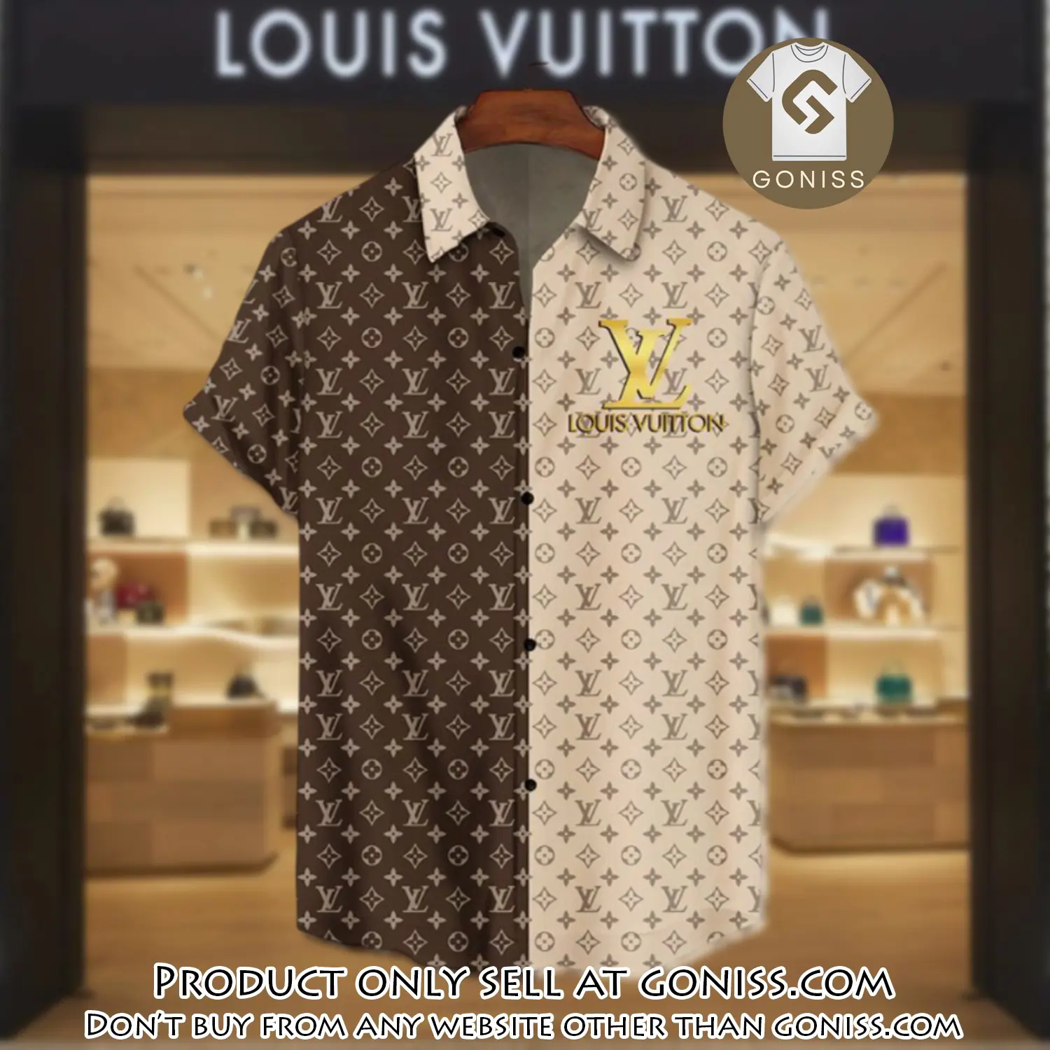 Lv louis vuitton luxury hawaiian shirt & short set lhs1193 gn5733552